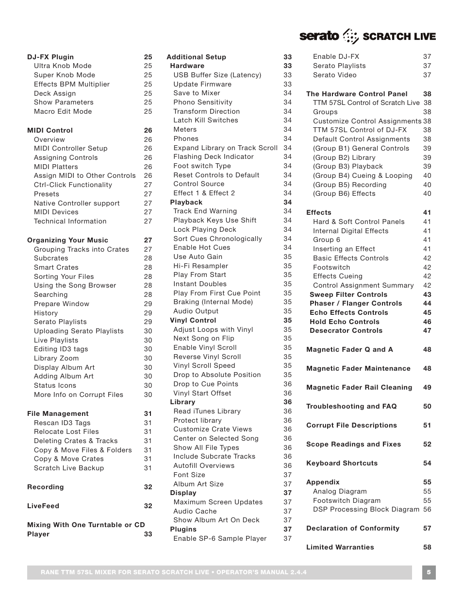 Rane TTM 57SL Manual for Serato Scratch Live 2.44 User Manual | Page 5 / 60