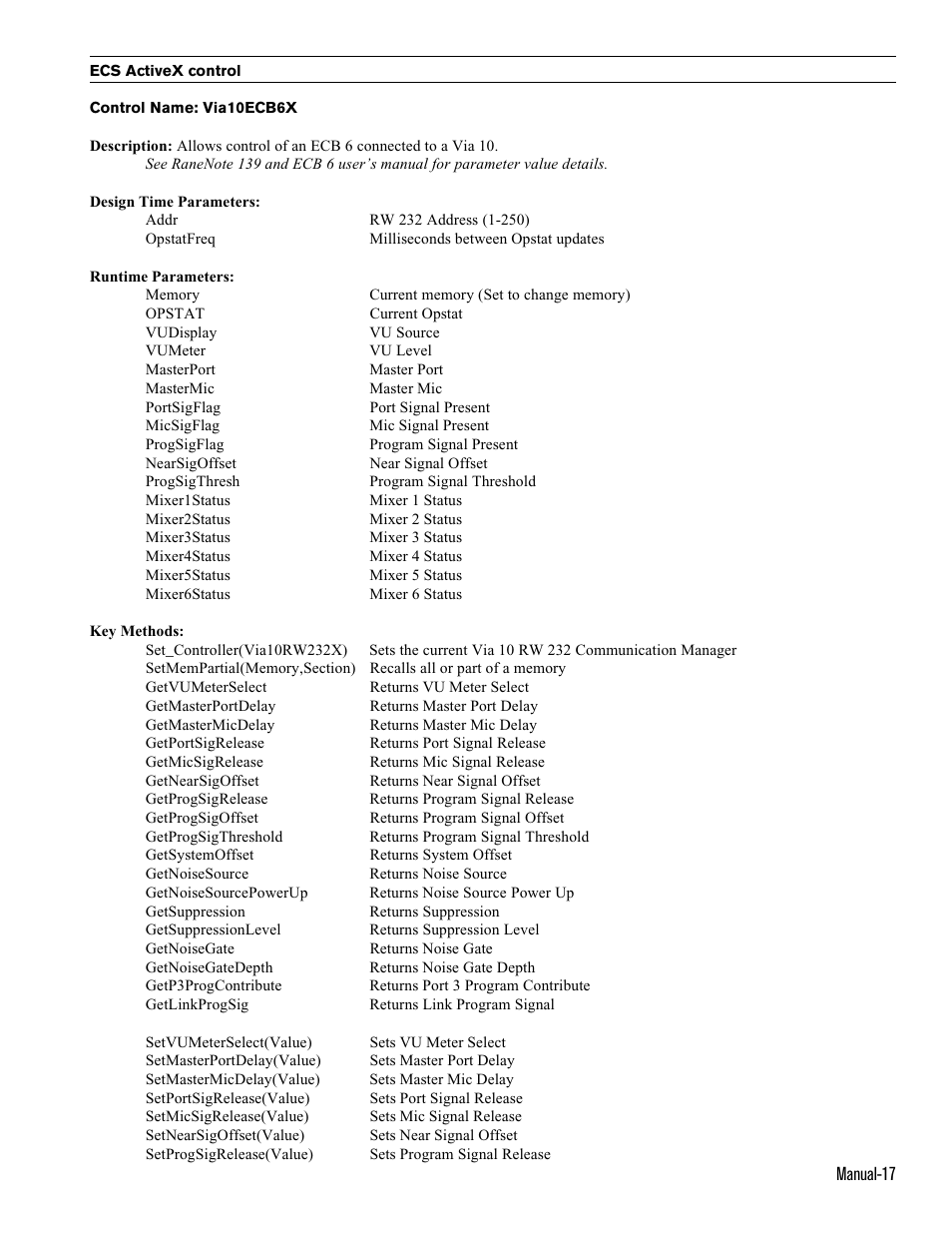Rane Via 10 User Manual | Page 17 / 20