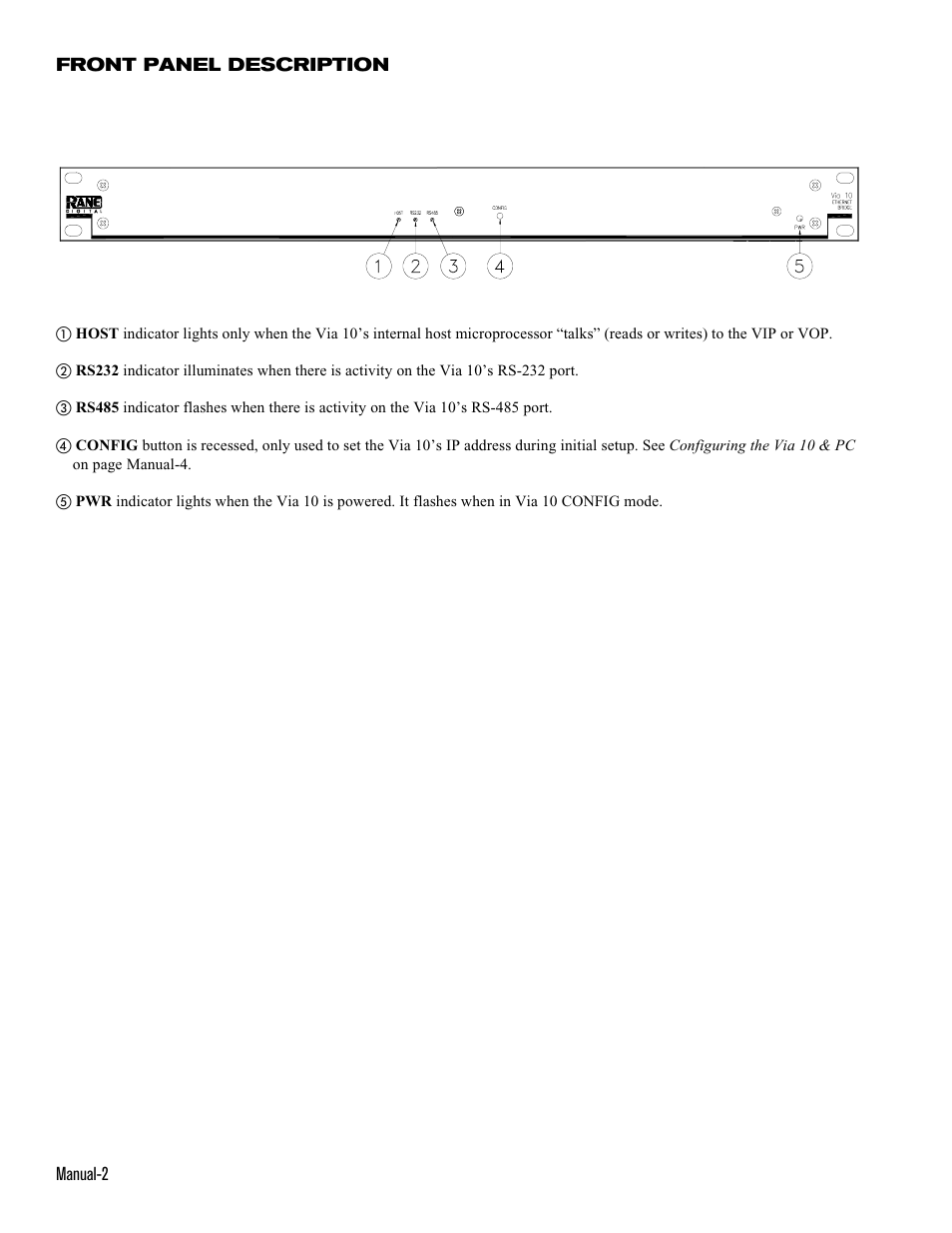 Rane Via 10 User Manual | Page 2 / 20