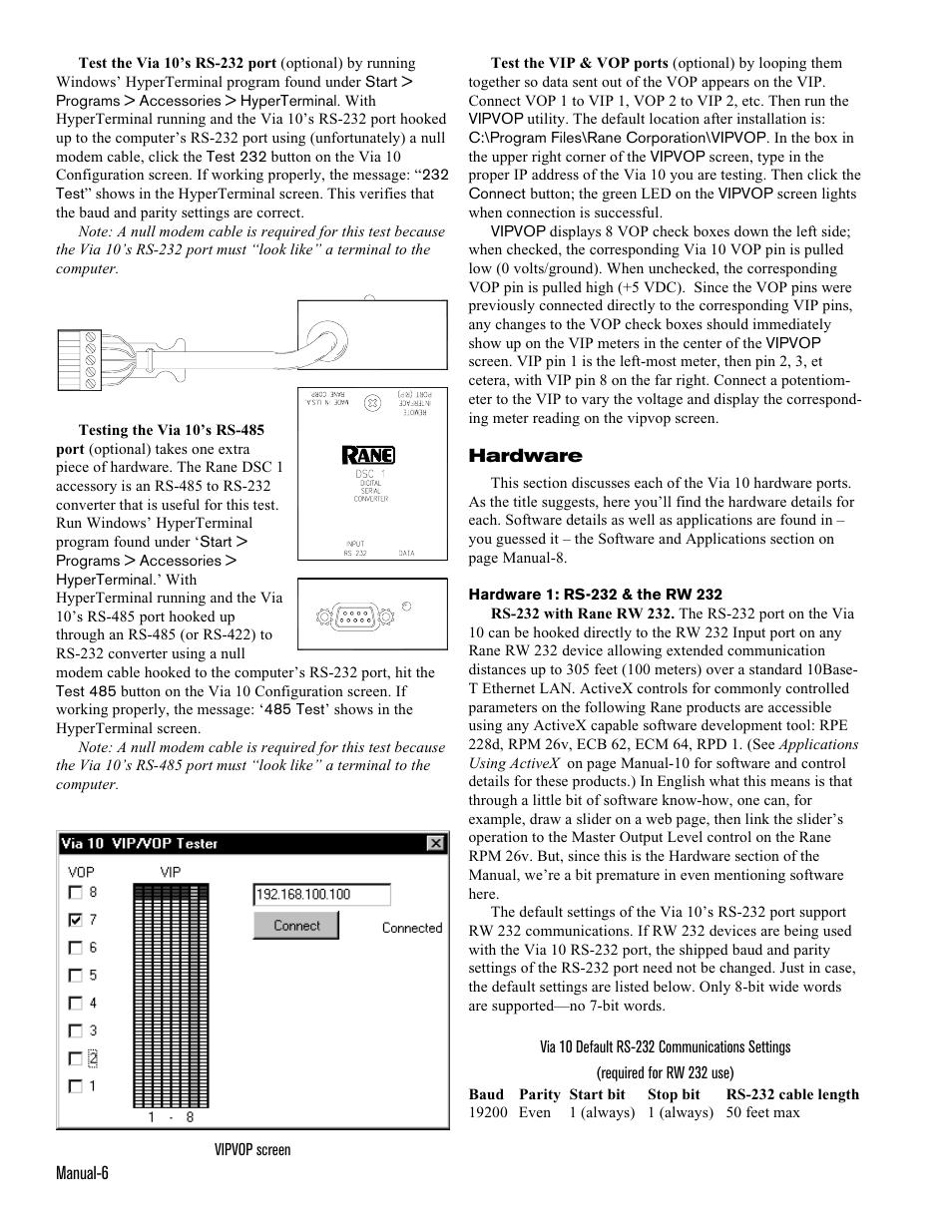 Rane Via 10 User Manual | Page 6 / 20