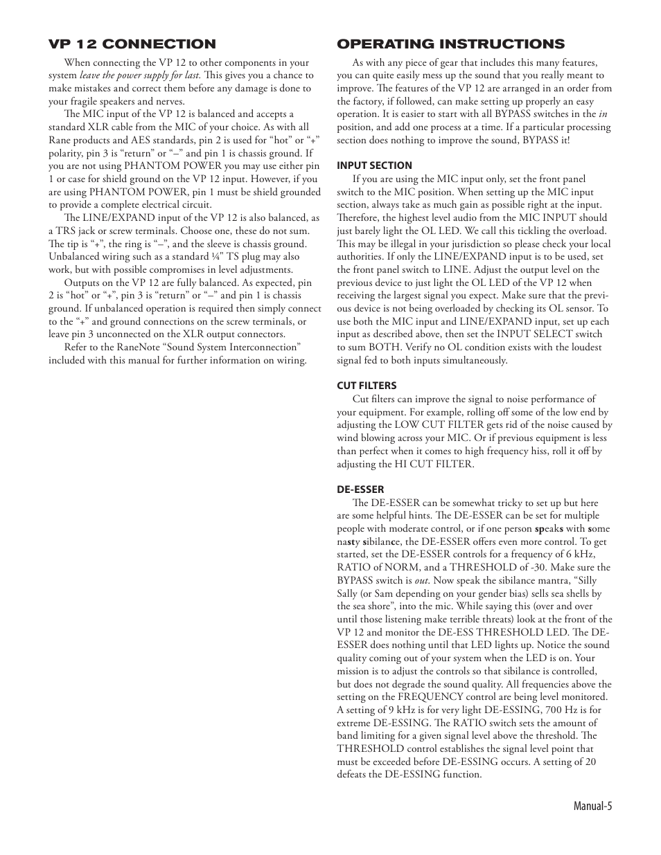 Rane VP 12 Manual User Manual | Page 7 / 12