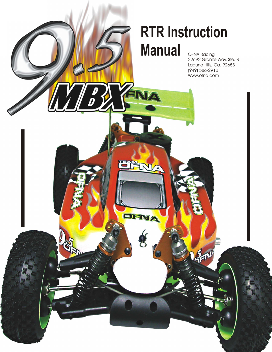 OFNA Racing 9.5 MBX RTR User Manual | 37 pages