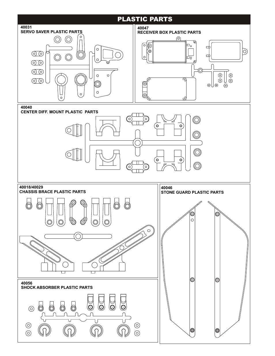 Plastic parts | OFNA Racing 9.5 MBX RTR User Manual | Page 6 / 37