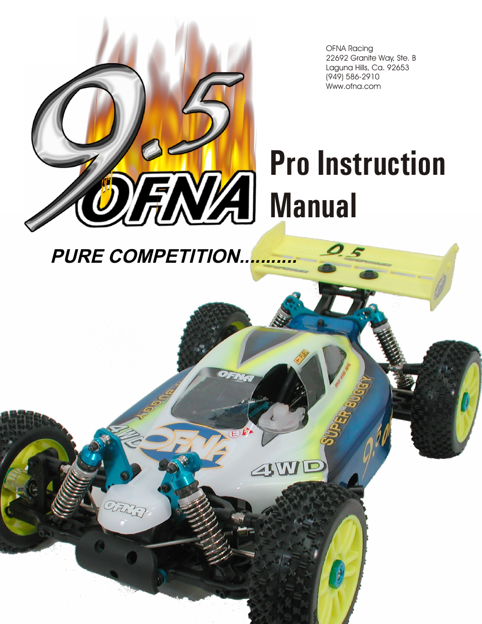 OFNA Racing 9.5 Pro RTR User Manual | 38 pages