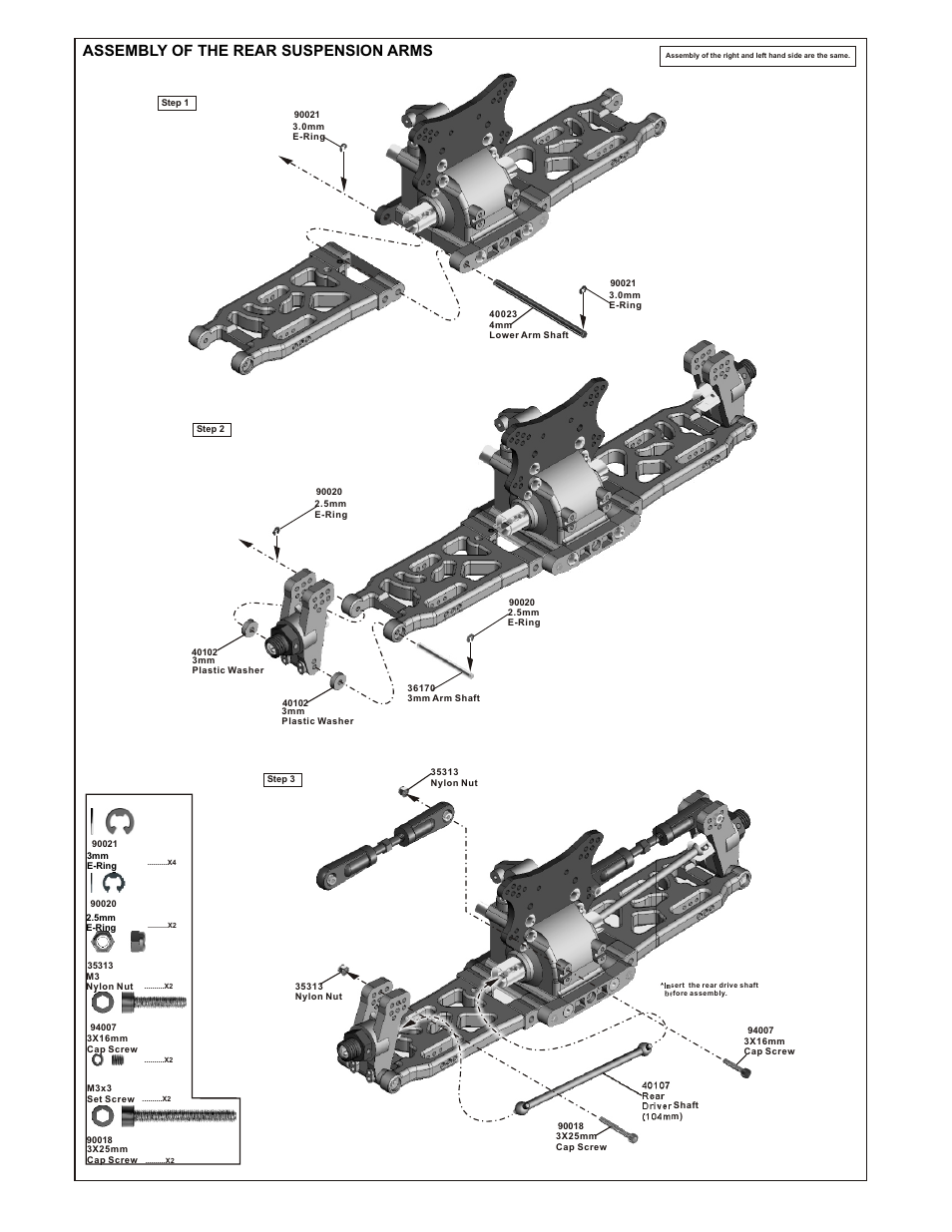 Assembly of the rear suspension arms | OFNA Racing Blazer SST User Manual | Page 11 / 38