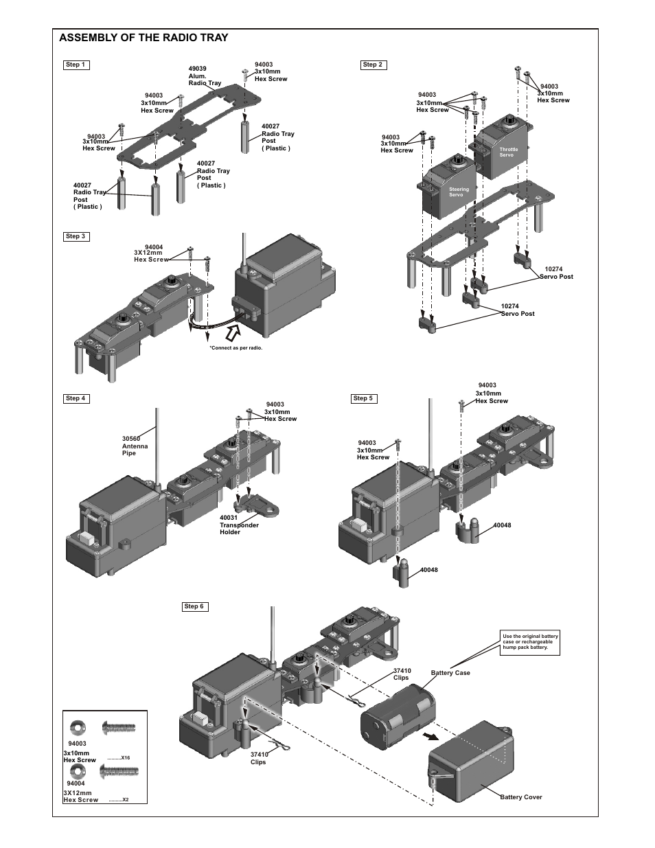 Assembly of the radio tray | OFNA Racing Blazer SST User Manual | Page 17 / 38