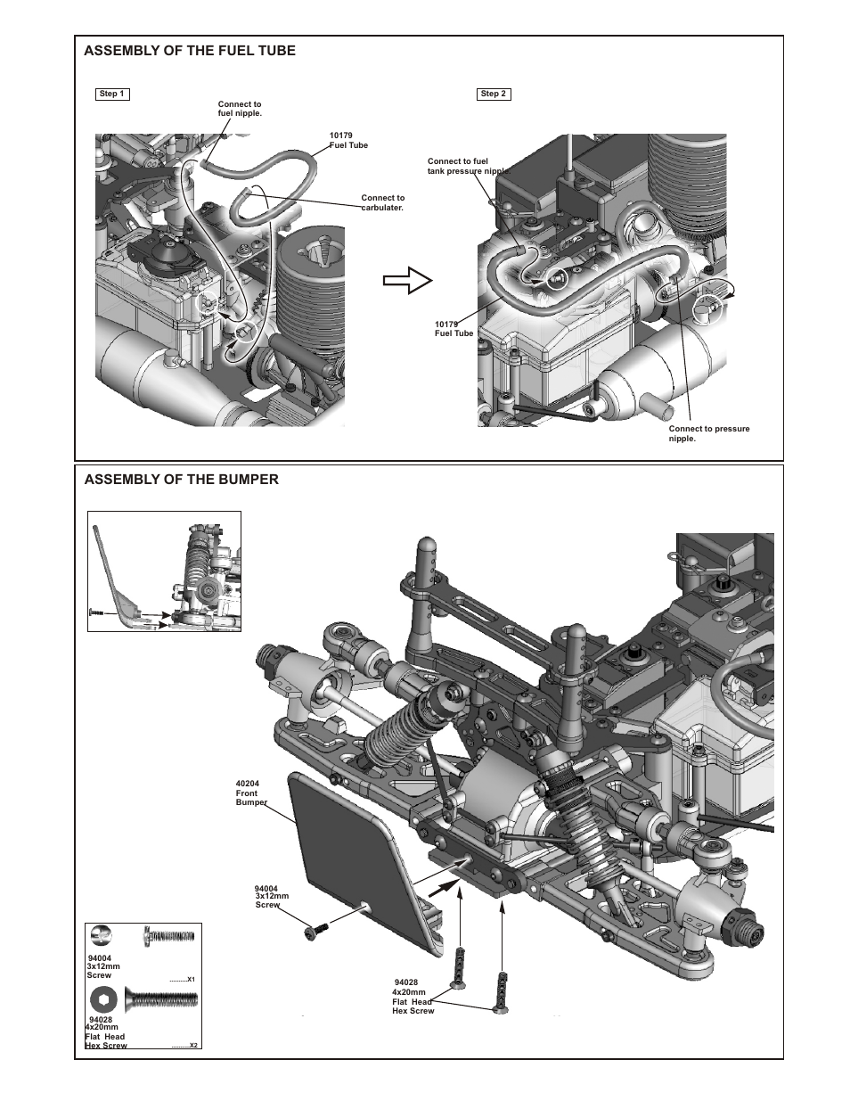 Assembly of the bumper, Assembly of the fuel tube | OFNA Racing Blazer SST User Manual | Page 24 / 38