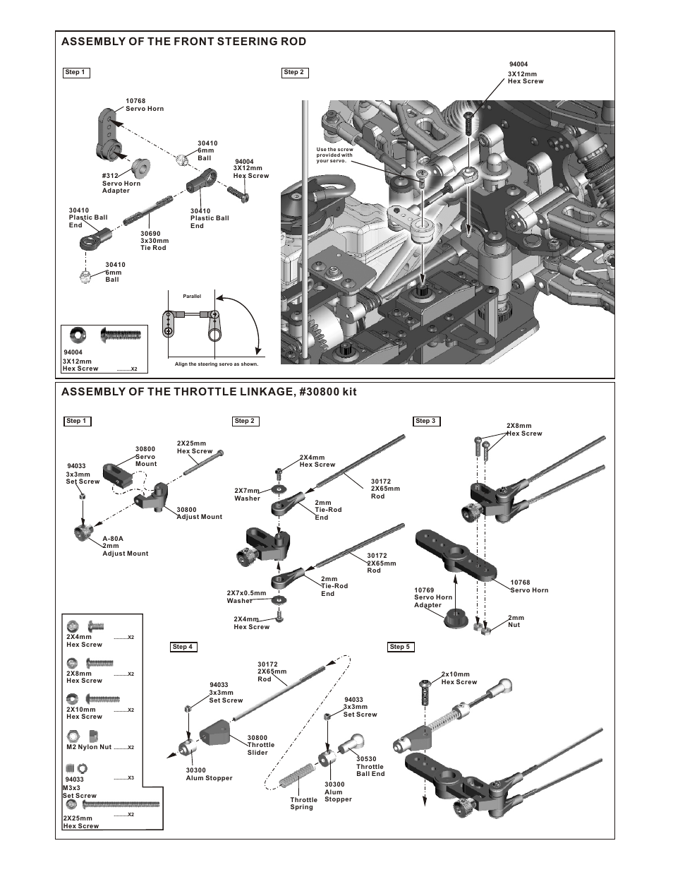 Assembly of the front steering rod | OFNA Racing Blazer SST User Manual | Page 25 / 38