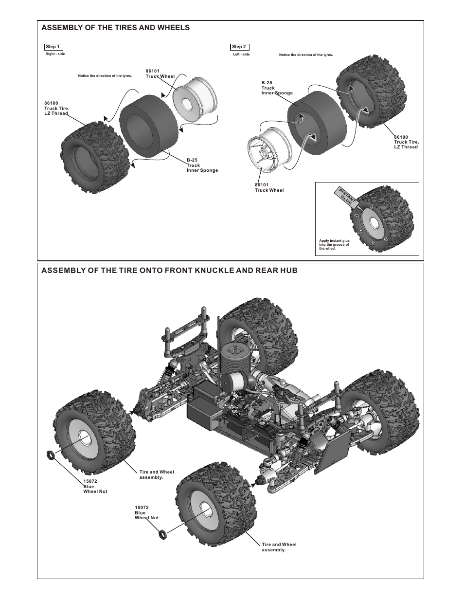 Assembly of the tires and wheels | OFNA Racing Blazer SST User Manual | Page 28 / 38