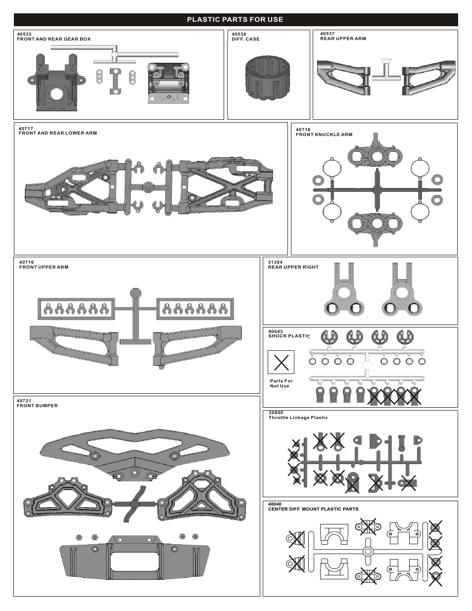 Plastic parts for use | OFNA Racing DM-1 Pro User Manual | Page 5 / 30