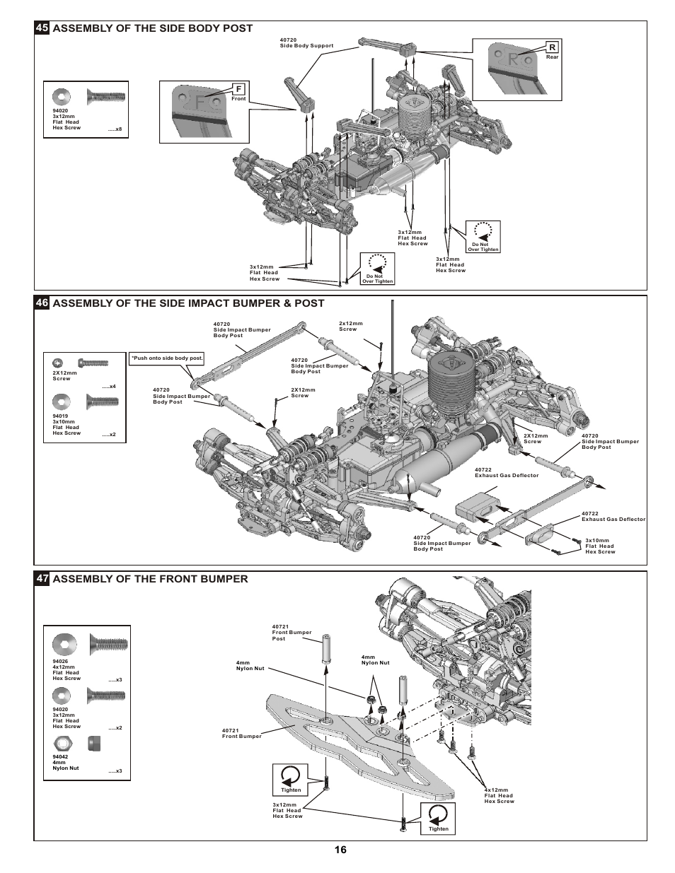 Assembly of the side body post 45 | OFNA Racing DM-1 RTR User Manual | Page 21 / 31