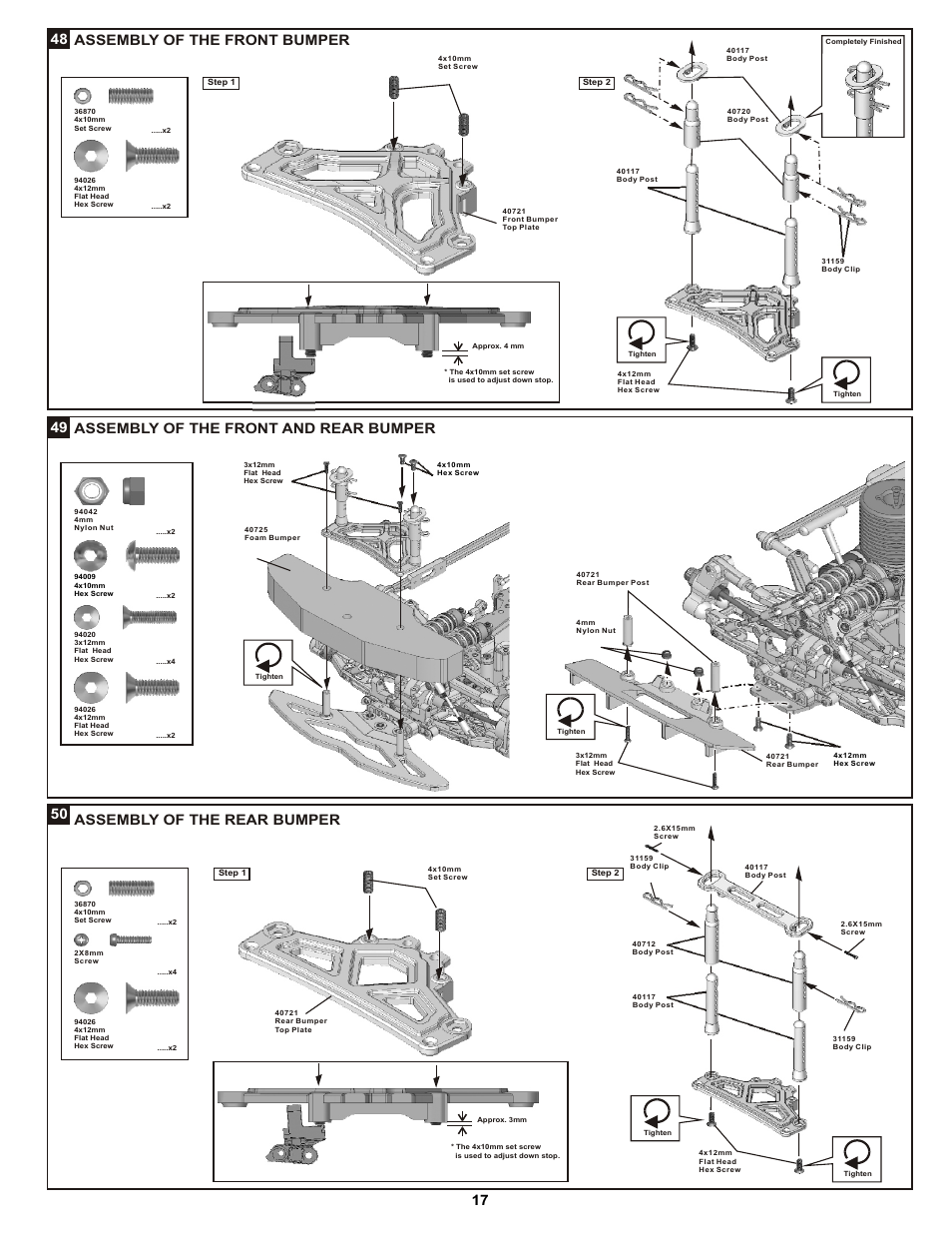 Assembly of the front bumper 48 | OFNA Racing DM-1 RTR User Manual | Page 22 / 31