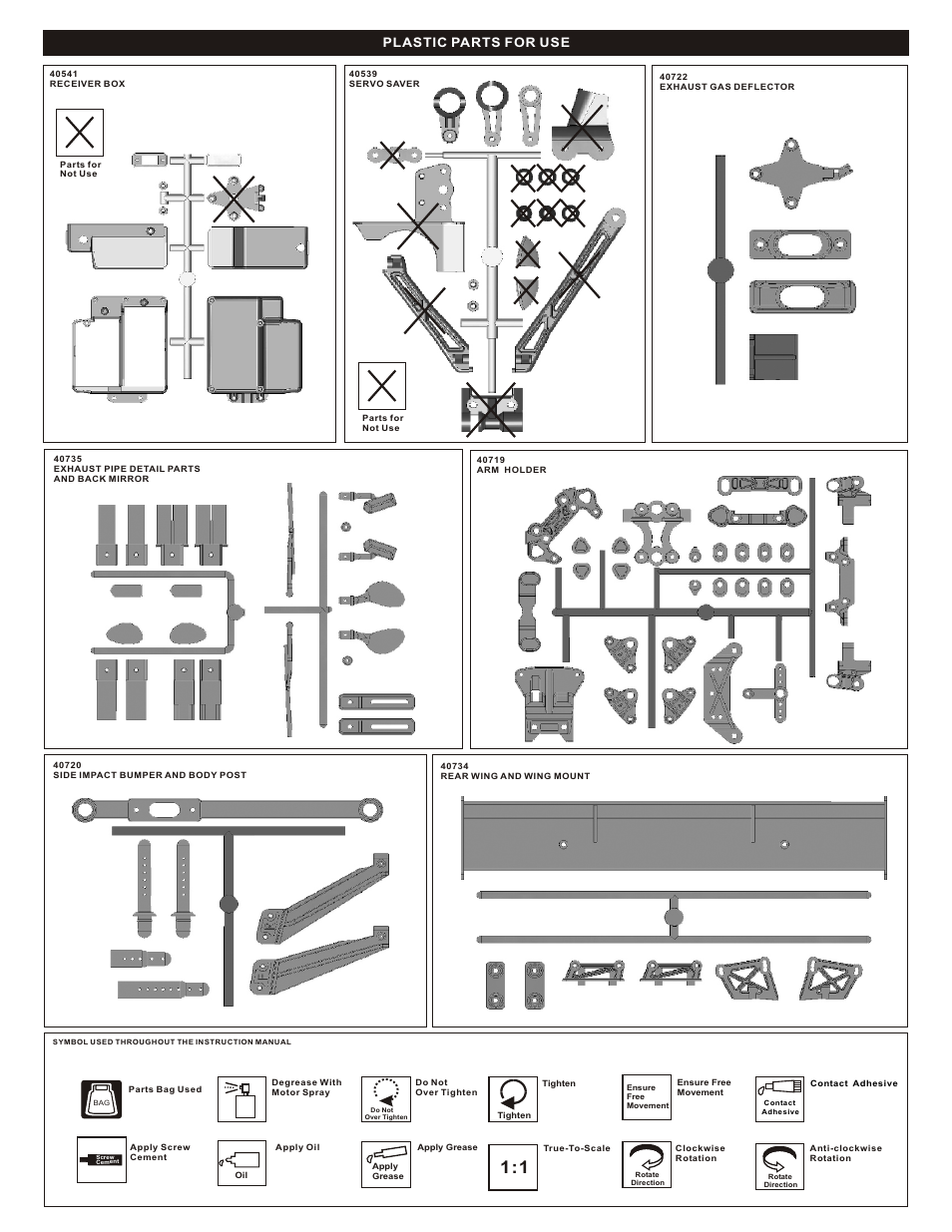 Plastic parts for use | OFNA Racing DM-1 RTR User Manual | Page 5 / 31