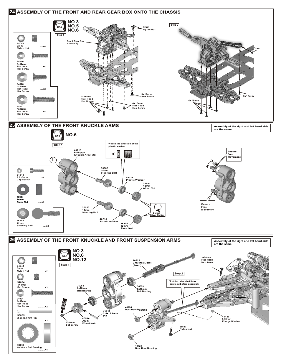 No.3 no.6 no.12, No.5 no.3 no.6, Assembly of the front knuckle arms | No.6 | OFNA Racing DM-1 Spec User Manual | Page 15 / 29