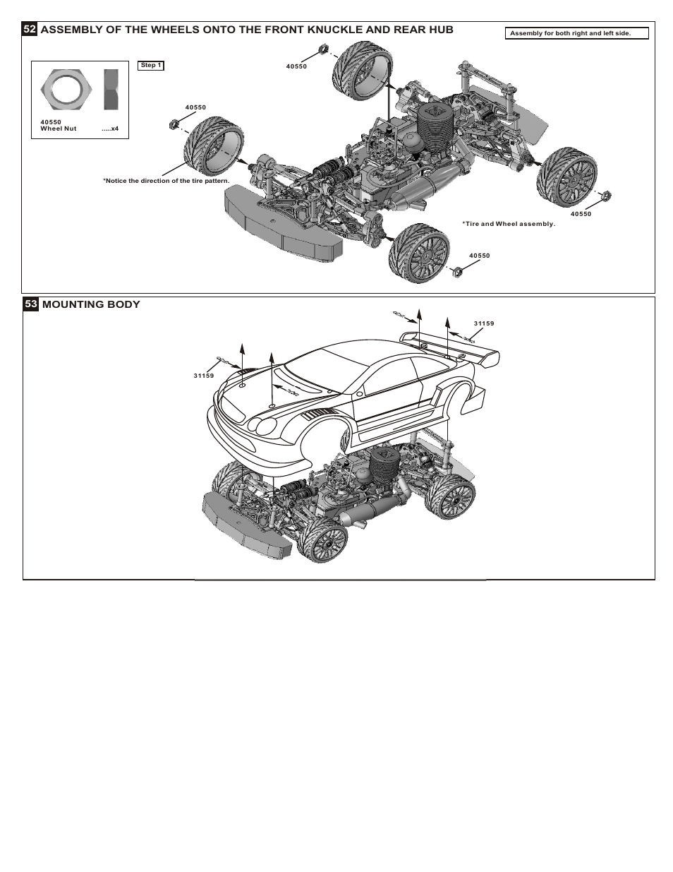53 mounting body | OFNA Racing DM-1 Spec User Manual | Page 24 / 29