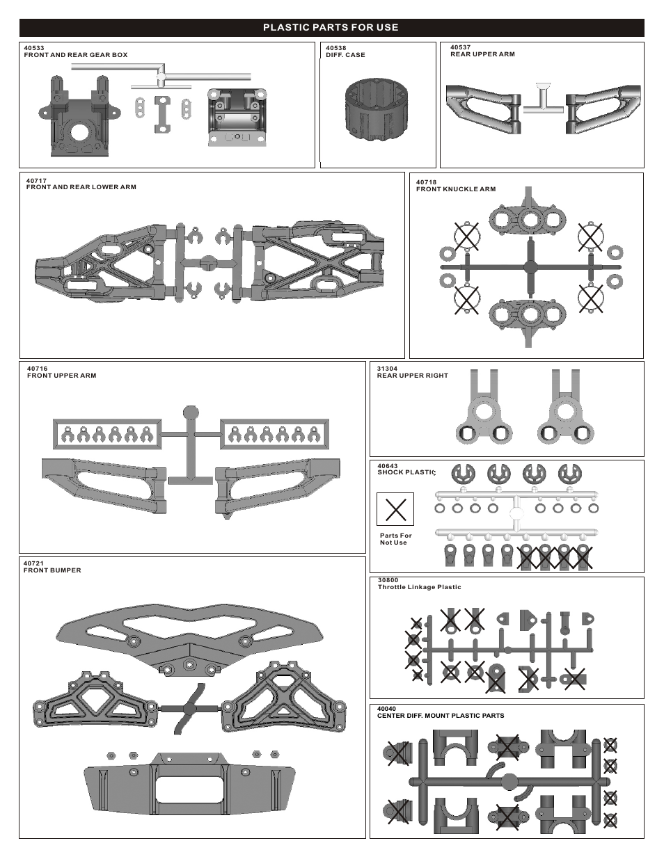 Plastic parts for use | OFNA Racing DM-1 Spec User Manual | Page 5 / 29