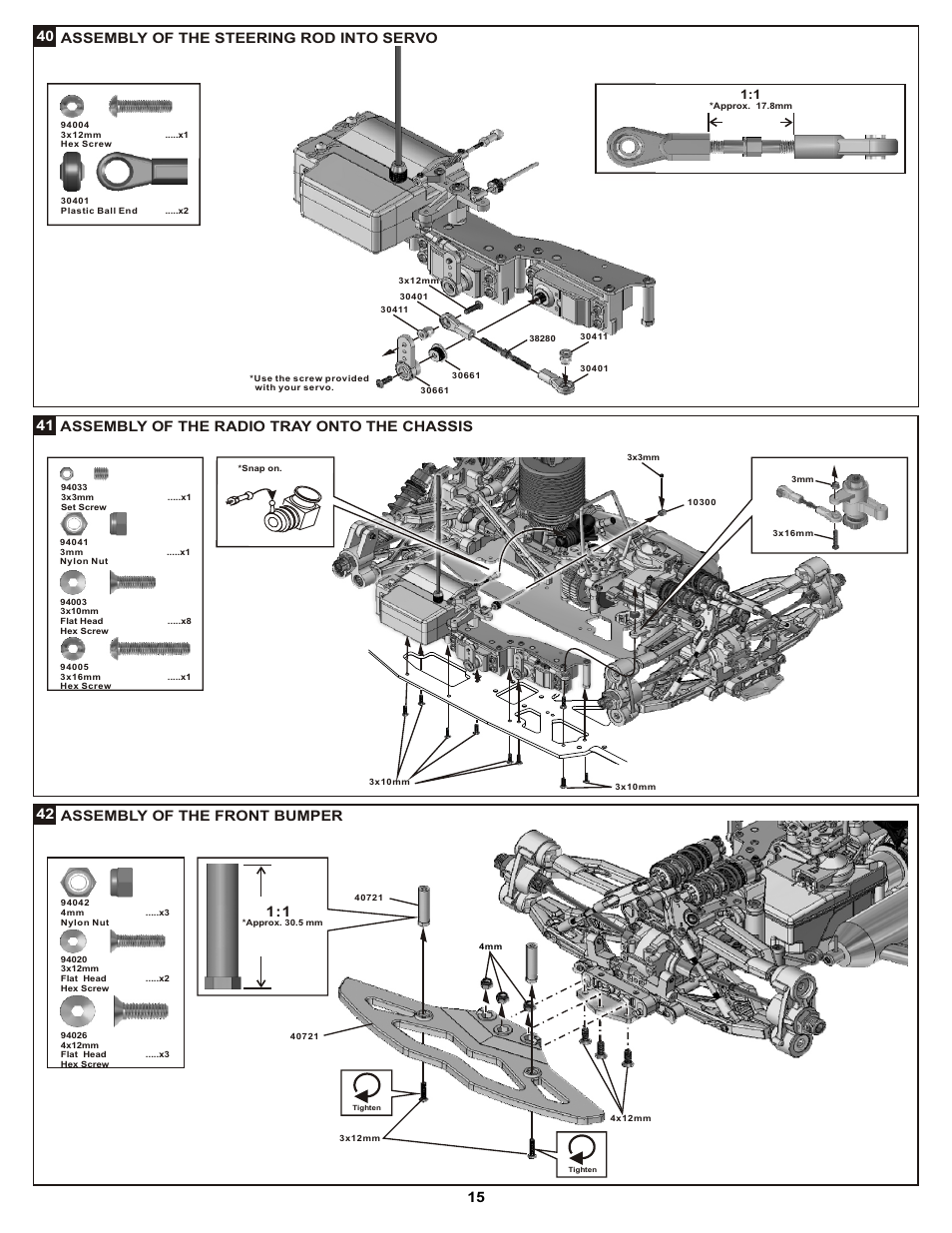 Assembly of the front bumper | OFNA Racing DM-1 Spec RTR User Manual | Page 21 / 33