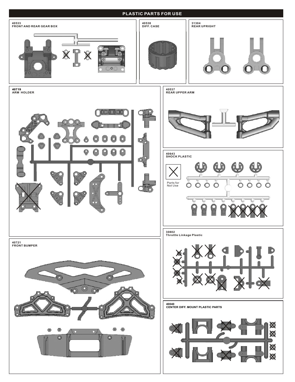 Plastic parts for use | OFNA Racing DM-1 Spec RTR User Manual | Page 5 / 33