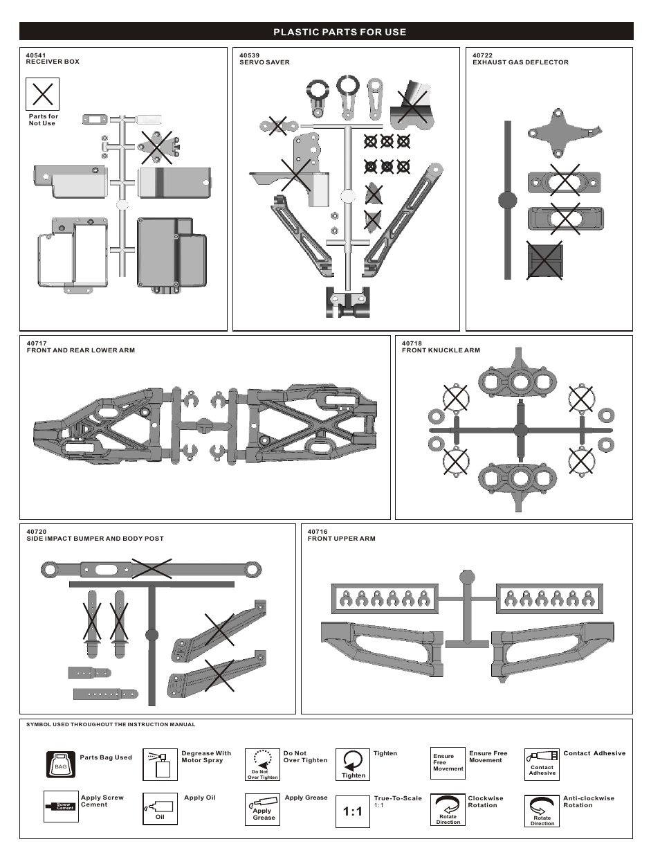 Plastic parts for use | OFNA Racing DM-1 Spec RTR User Manual | Page 6 / 33