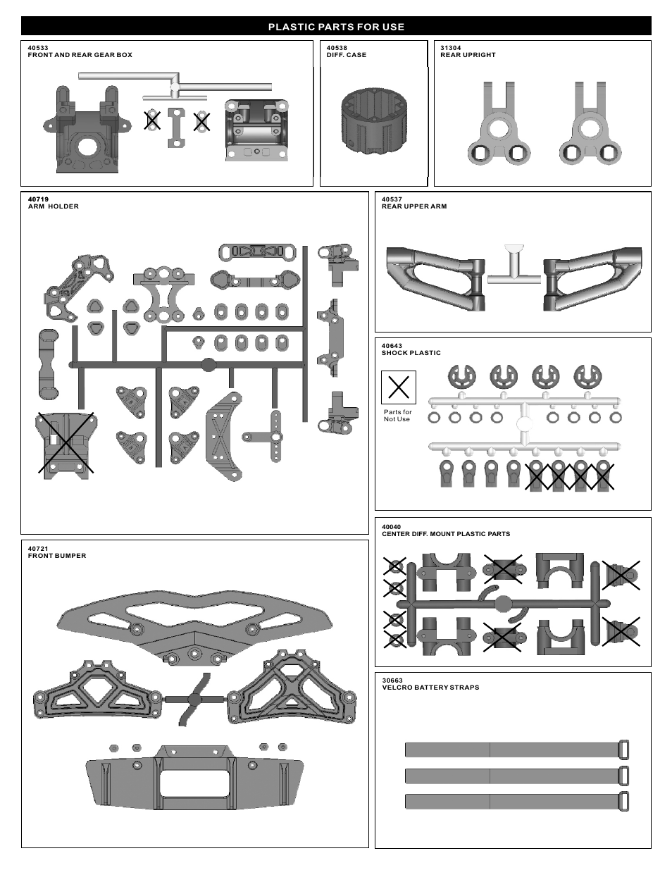 Plastic parts for use | OFNA Racing DM-1e Spec User Manual | Page 5 / 31