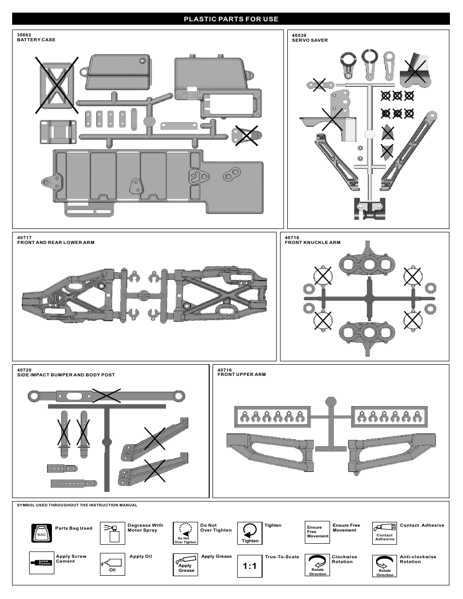 Plastic parts for use | OFNA Racing DM-1e Spec User Manual | Page 6 / 31