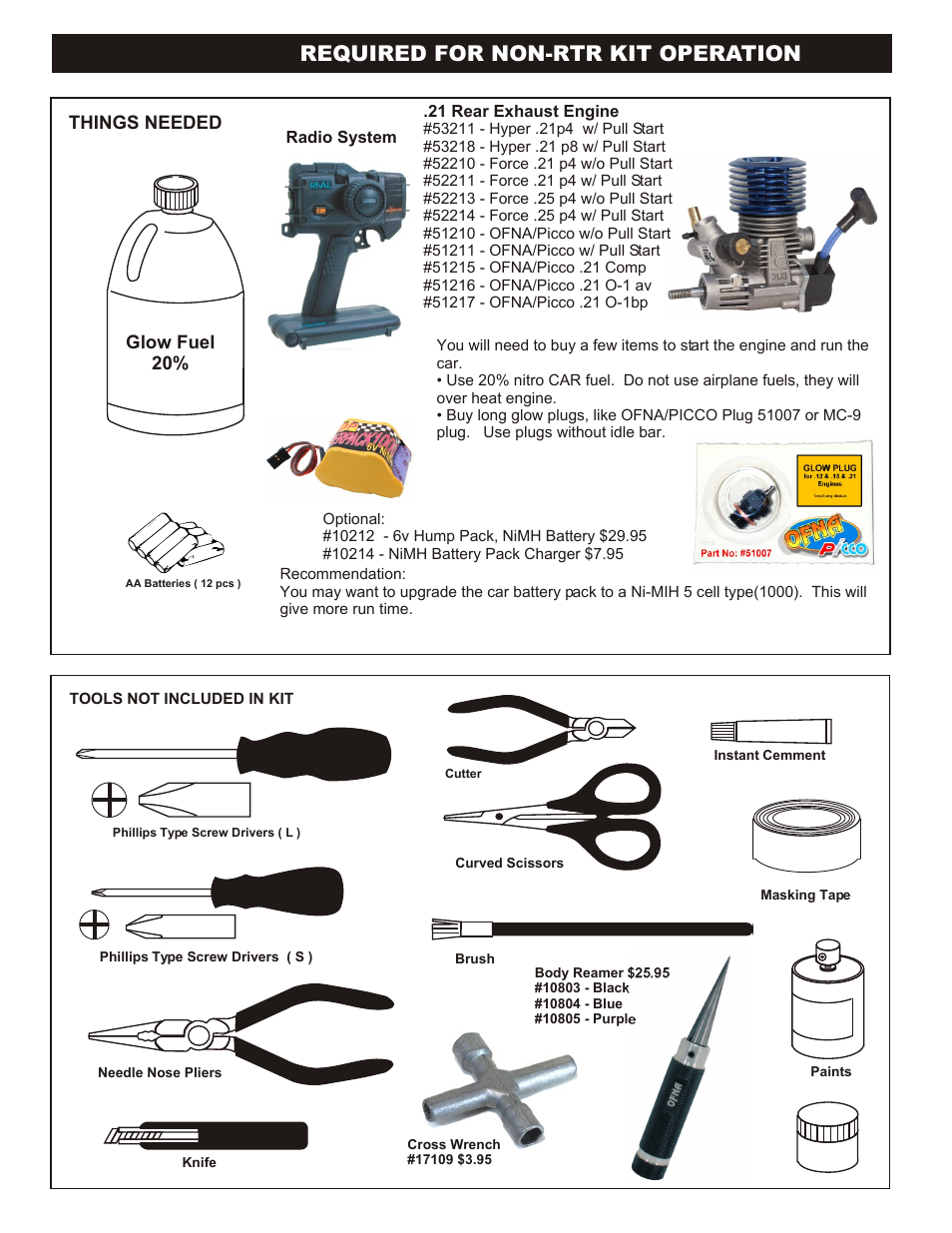 Read this before running, If rtr kit, failure to not, Read and follow break | Will void warranty, If you do not break-in engine, Correctly, mainly at low rpm, You will break the connecting, Required for non-rtr kit operation | OFNA Racing Dominator RTR User Manual | Page 4 / 17