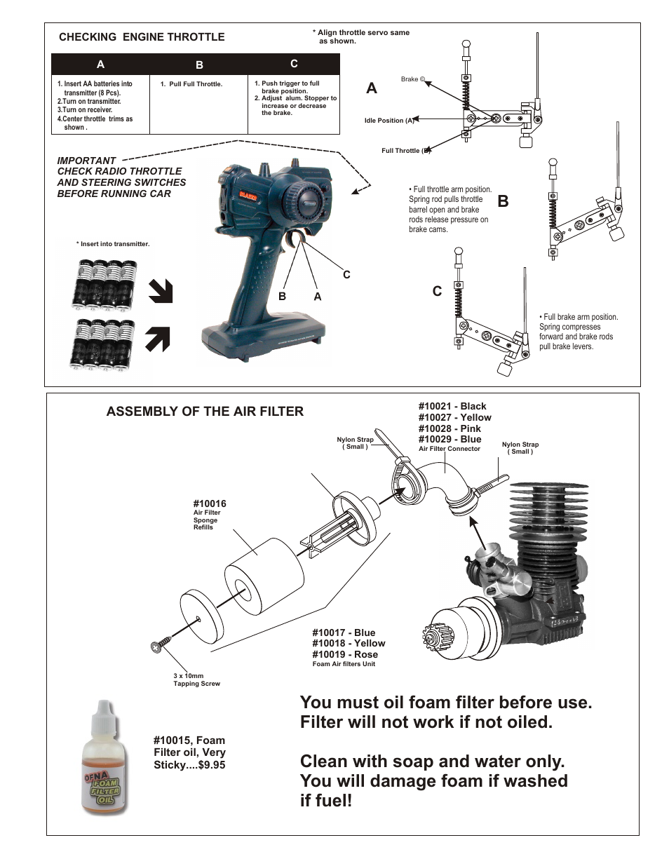 Assembly of the air filter | OFNA Racing Dominator RTR User Manual | Page 6 / 17