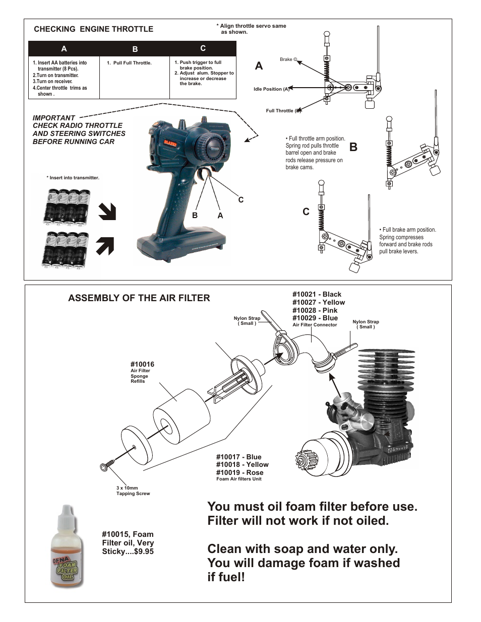 Assembly of the air filter | OFNA Racing Hyper 7 RTR User Manual | Page 4 / 5