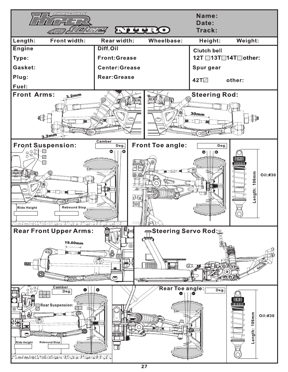 OFNA Racing Hyper 10sc Nitro RTR User Manual | Page 39 / 44