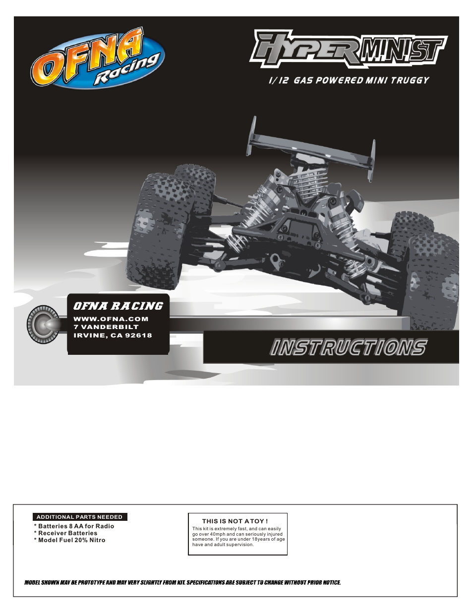 OFNA Racing Hyper Mini ST User Manual | 33 pages