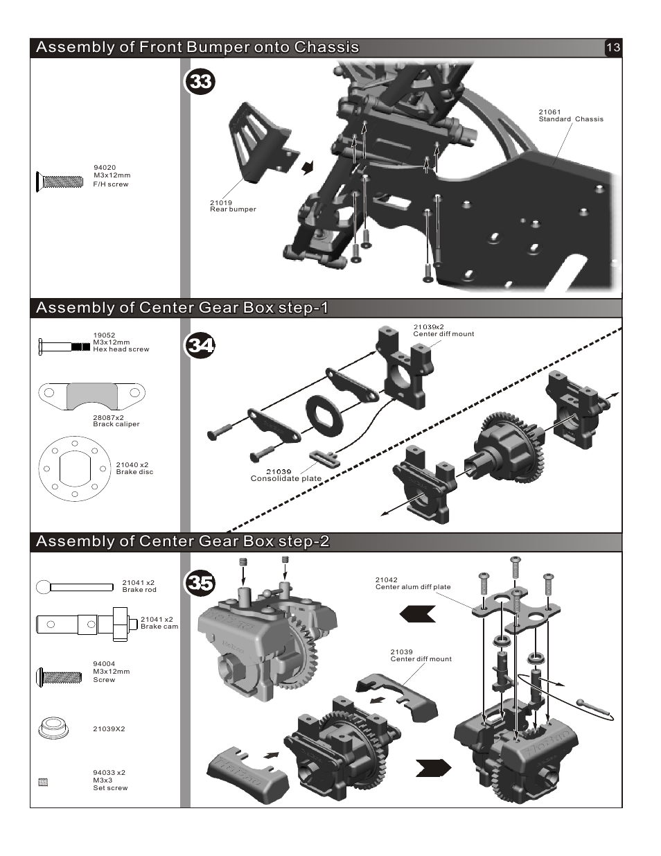 Assembly of center gear box step-2 | OFNA Racing Hyper Mini ST User Manual | Page 14 / 33