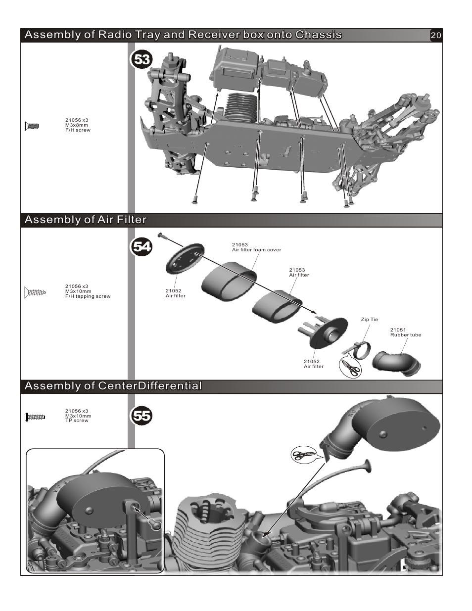 Assembly of air filter | OFNA Racing Hyper Mini ST User Manual | Page 21 / 33