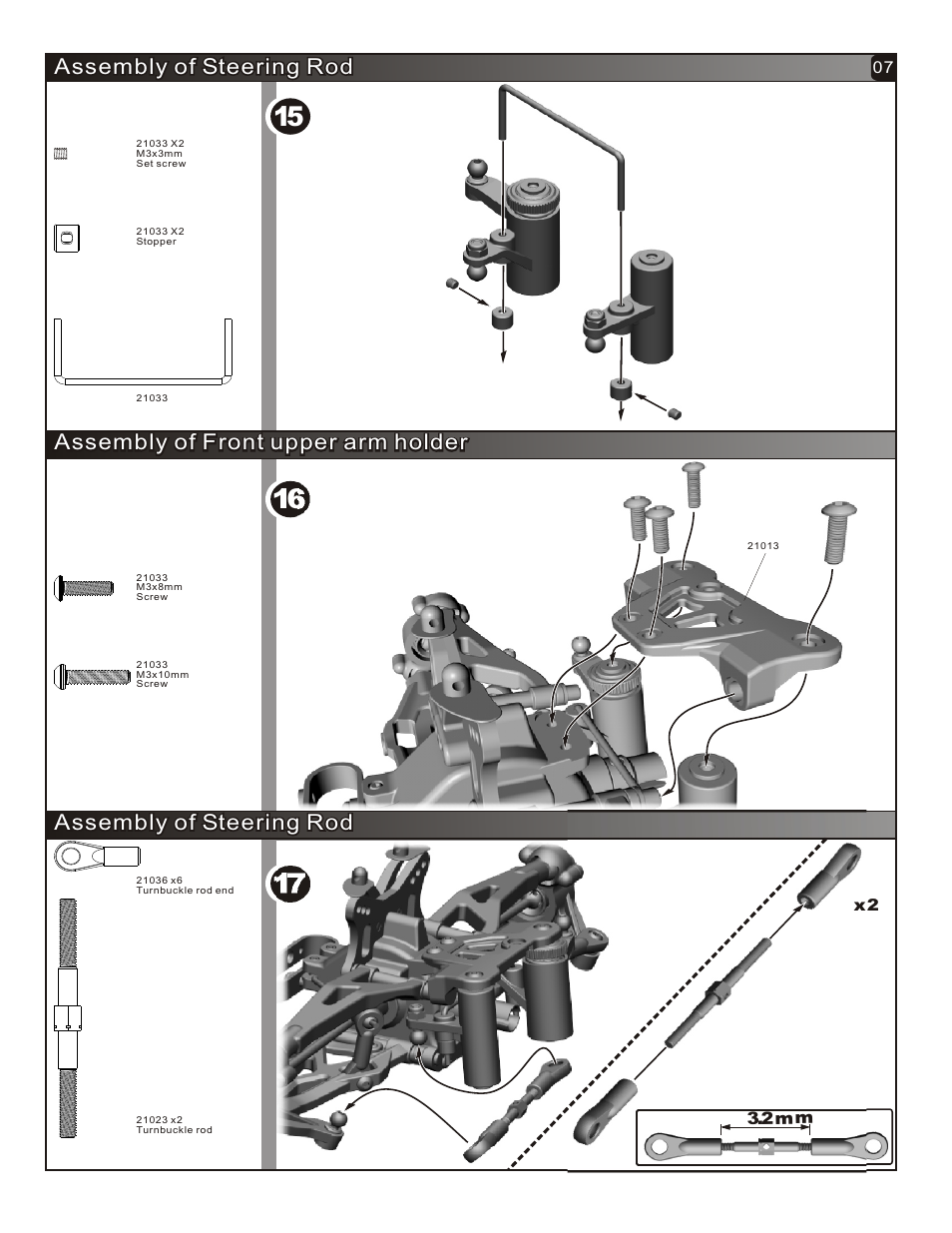 Assembly of steering rod | OFNA Racing Hyper Mini ST User Manual | Page 8 / 33