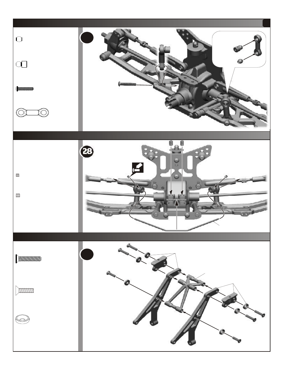 Assembly of wing stay, Assembly of front stabilizer step-1 | OFNA Racing Hyper Mini STe User Manual | Page 12 / 35