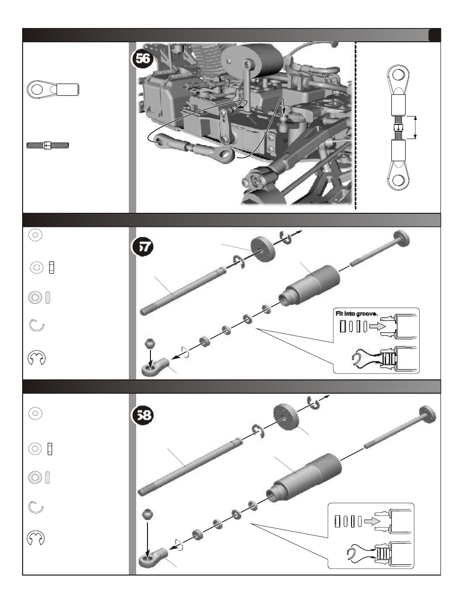 Assembly of front/rear differential, Assembly of front shocks-step-1 | OFNA Racing Hyper Mini STe User Manual | Page 22 / 35