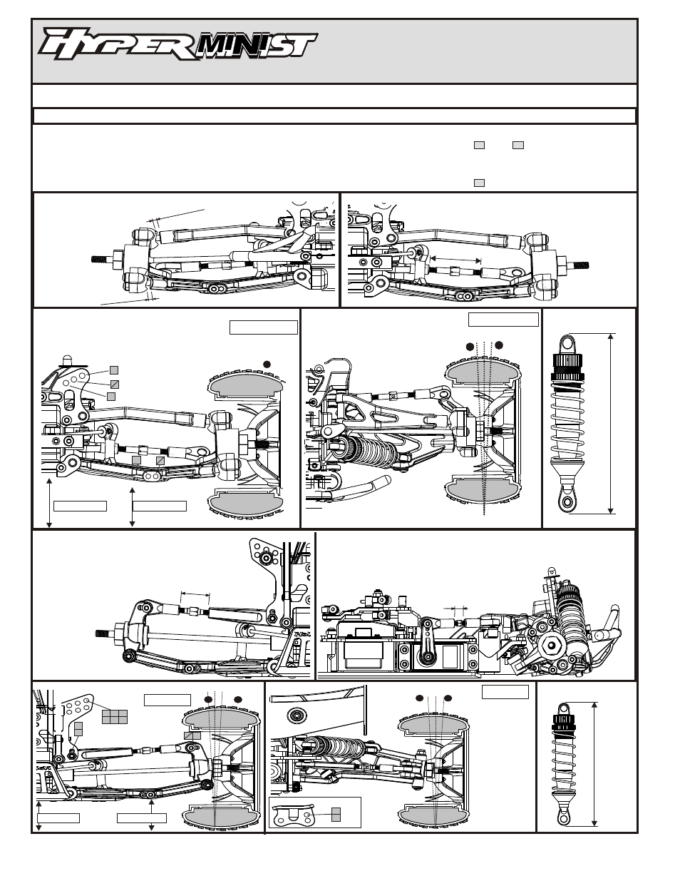Front toe angle, Front suspension, Rear front upper arms | Steering servo rod, Front shock, 1 .00mm 9 | OFNA Racing Hyper Mini STe User Manual | Page 31 / 35