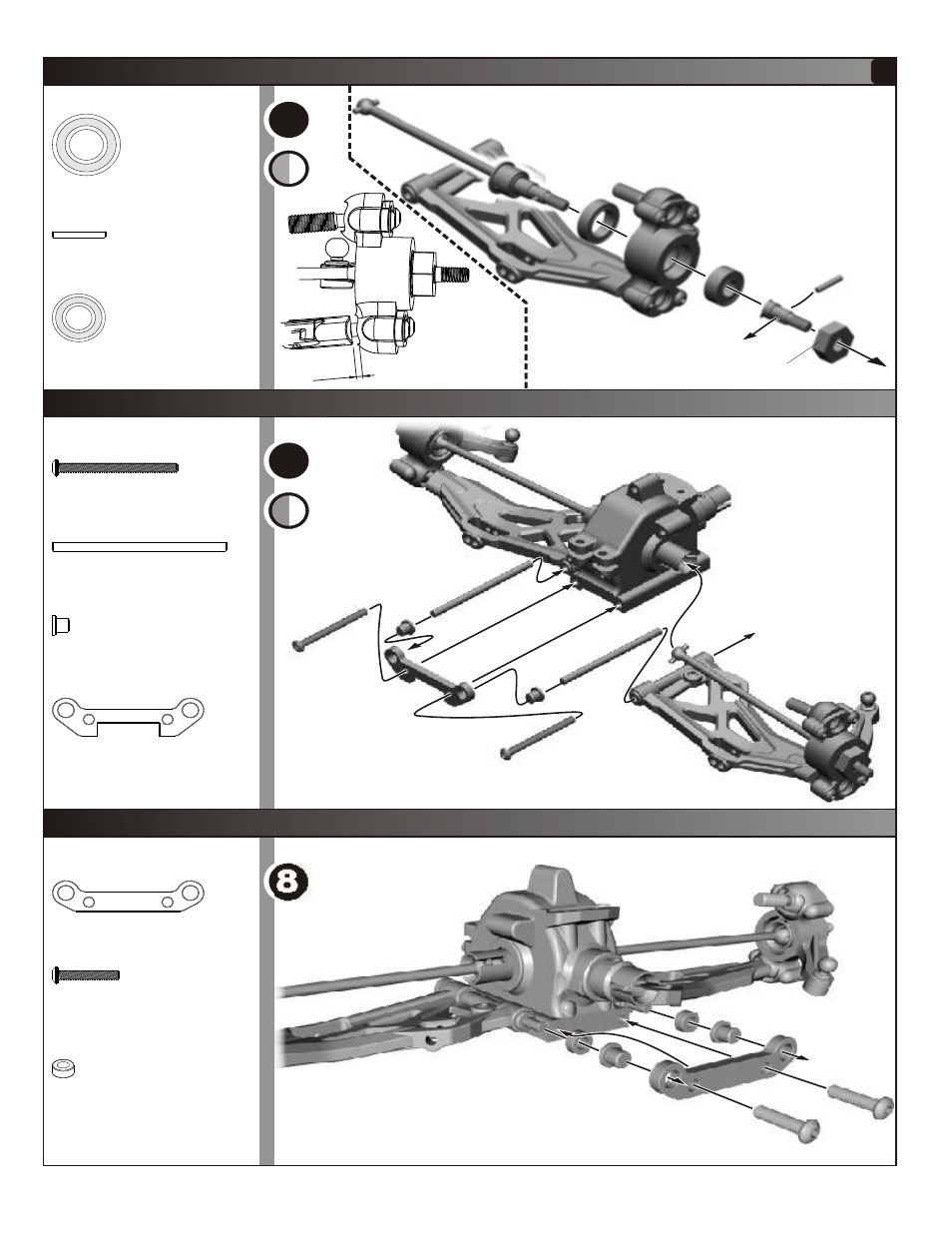 Assembly of front suspension step-3 | OFNA Racing Hyper Mini STe User Manual | Page 5 / 35