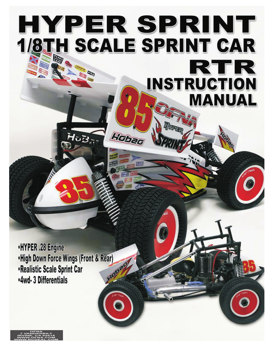 OFNA Racing Hyper Sprint RTR User Manual | 50 pages