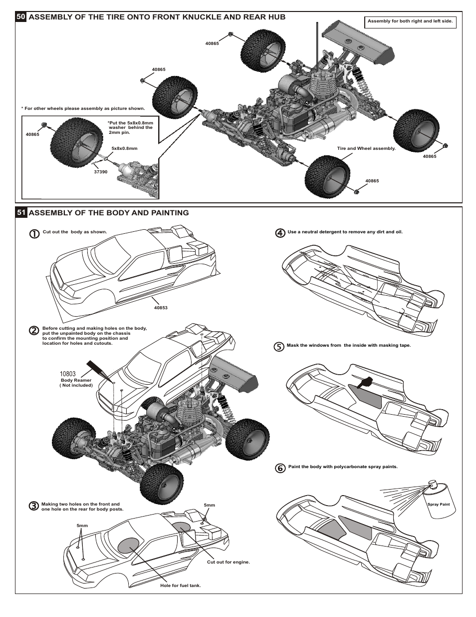 Assembly of the body and painting | OFNA Racing Jammin CRT .5 Mini User Manual | Page 23 / 37