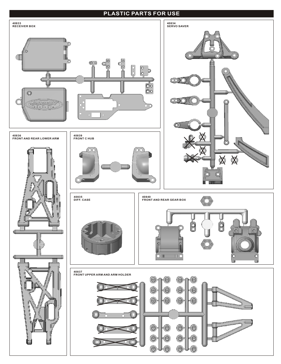 Plastic parts for use | OFNA Racing Jammin CRT .5 Mini User Manual | Page 4 / 37