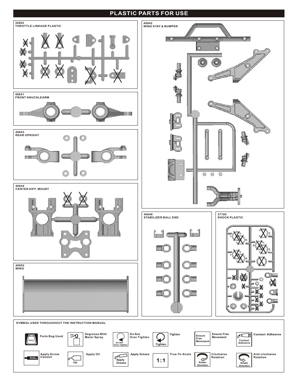 Plastic parts for use | OFNA Racing Jammin CRT .5 Mini User Manual | Page 5 / 37