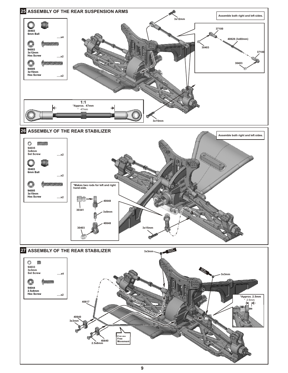 Assembly of the rear stabilizer | OFNA Racing Jammin SCRT Electric User Manual | Page 13 / 35