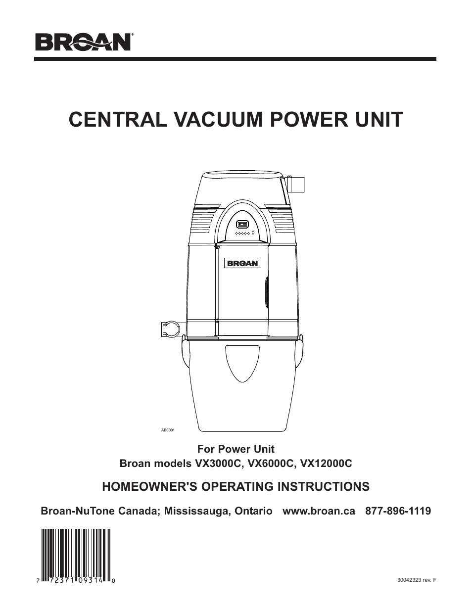 Broan VX12000C User Manual | 8 pages