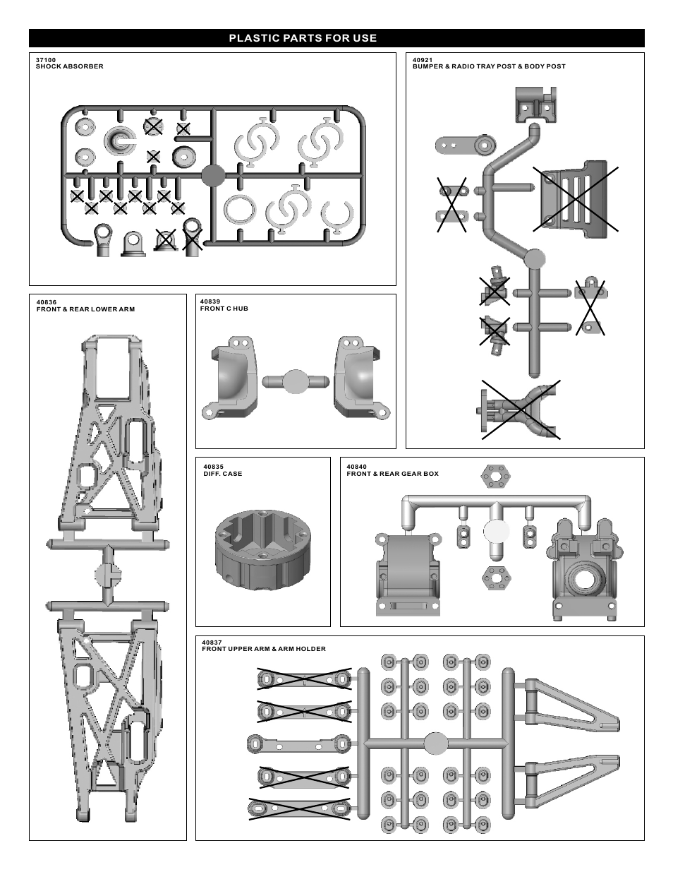 Plastic parts for use | OFNA Racing Jammin SCRT Nitro RTR User Manual | Page 12 / 45