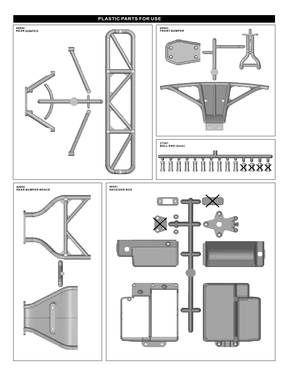 Plastic parts for use | OFNA Racing Jammin SCRT Nitro RTR User Manual | Page 13 / 45