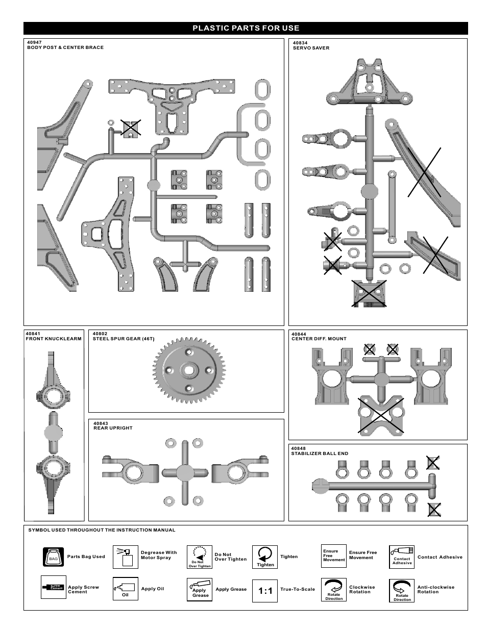Plastic parts for use | OFNA Racing Jammin SCRT Nitro RTR User Manual | Page 14 / 45
