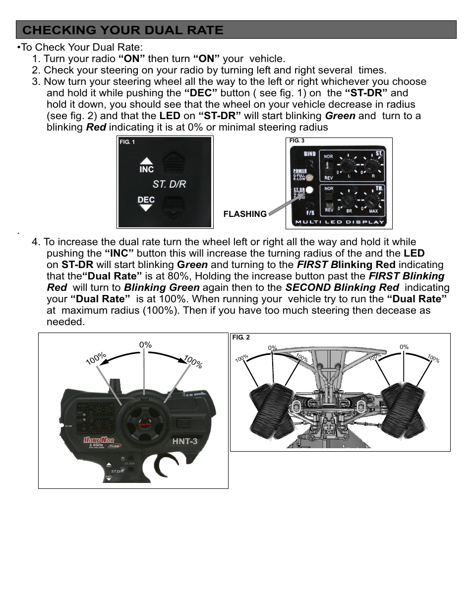 Checking your dual rate, St. d/r, Flashing | OFNA Racing Jammin SCRT Nitro RTR User Manual | Page 8 / 45