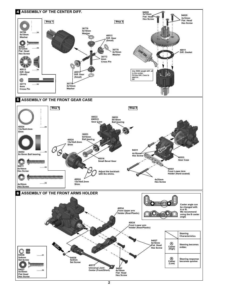 Assembly of the center diff | OFNA Racing Jammin X1 CR User Manual | Page 6 / 38
