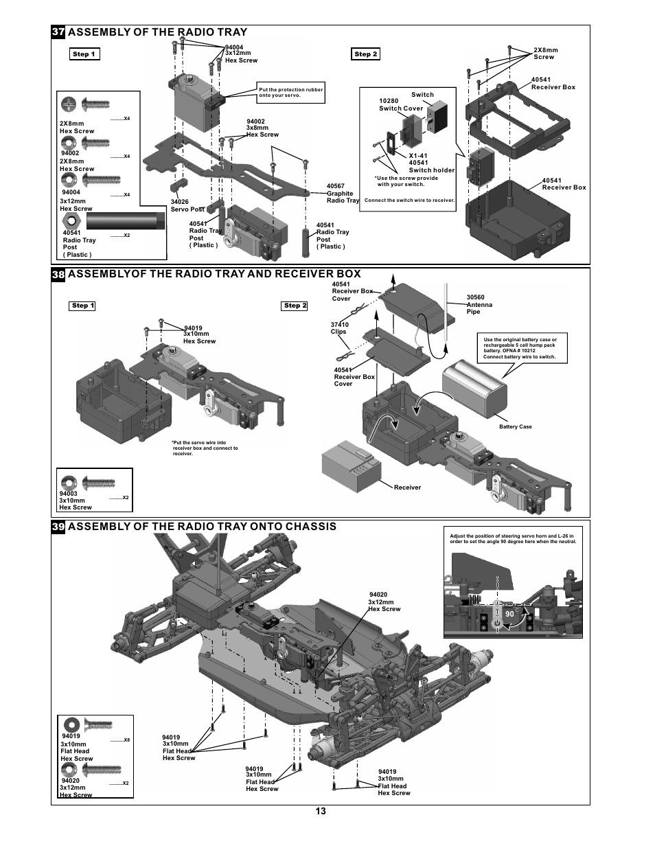 Assembly of the radio tray | OFNA Racing Jammin X1 CR FTE User Manual | Page 19 / 40