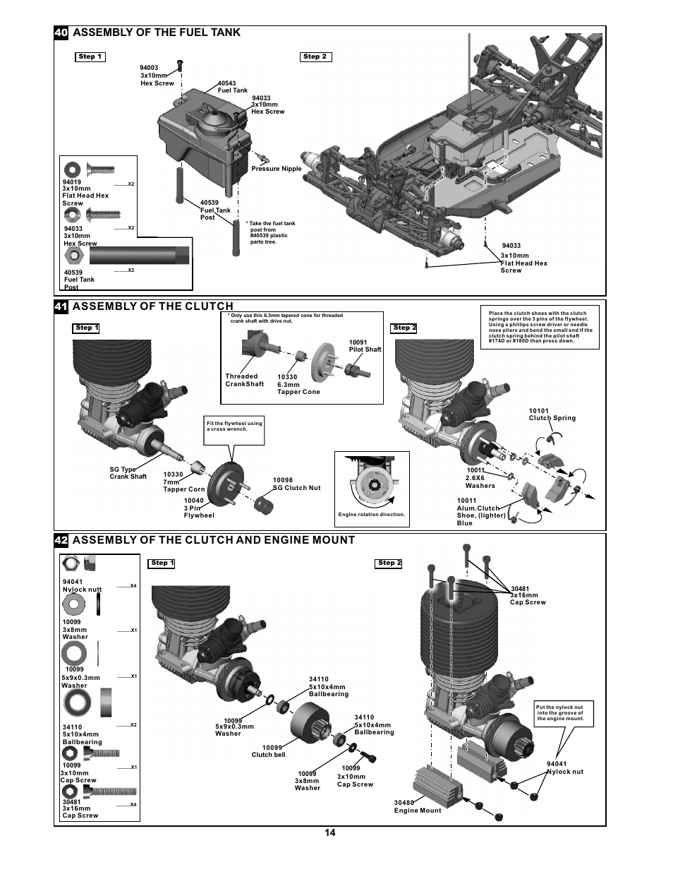 Assembl of the fuel tank y | OFNA Racing Jammin X1 CR FTE User Manual | Page 20 / 40
